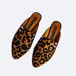 Veronica Beard Shoes Greyson Leopard Print Calf Hair Mules Size Euro 37 US 6.5